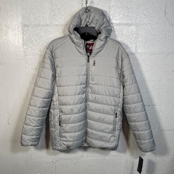Spire By Galaxy Men's Sherpa Lined Hooded Puffer Jacket Grey XXL - Picture 1 of 8